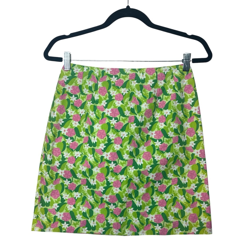 Lilly Pulitzer Vintage Pistachio Fine Vine Floral A-Line Skirt Size 0